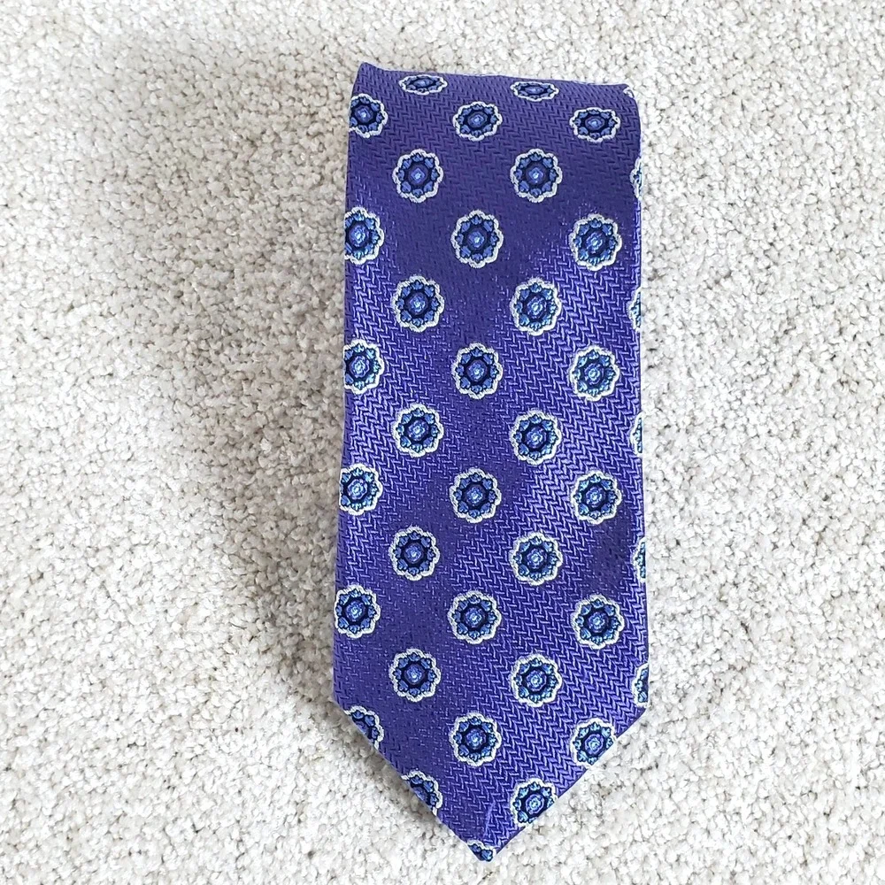 Jos A Banks Men's Neck Tie‎ Purple Geometric Heritage Collection 60